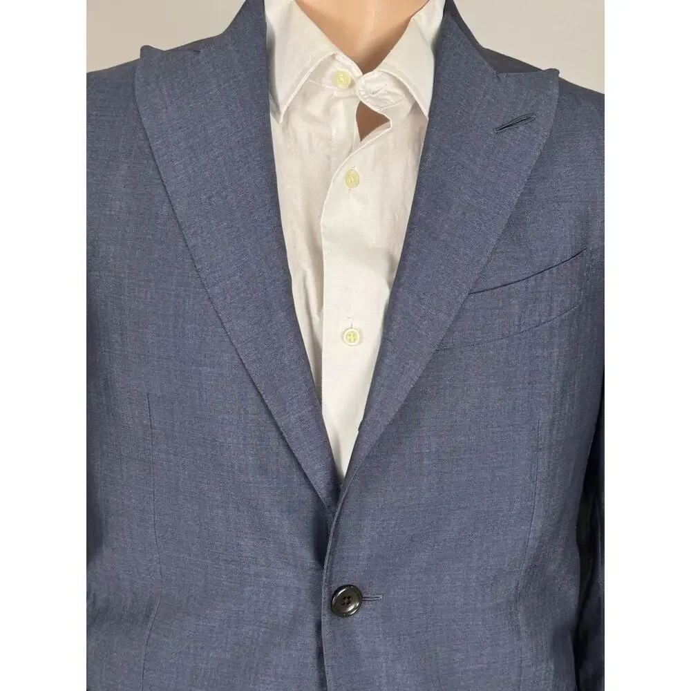 Tom Ford Wool Silk Sport Jacket Blue Peak Lapel 48 IT/ 38 US